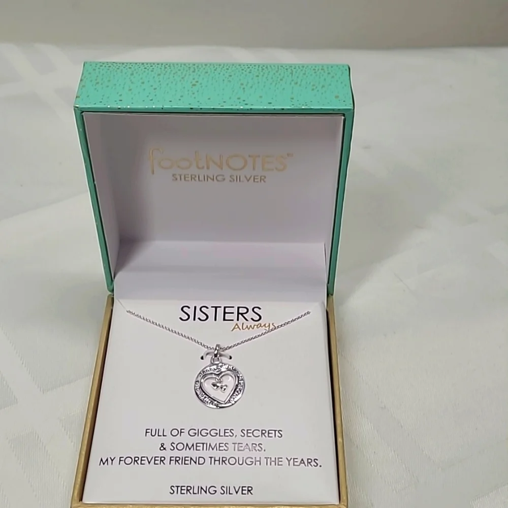 FootNotes Sterling Silver Sisters Always Necklace - Picture 1 of 7